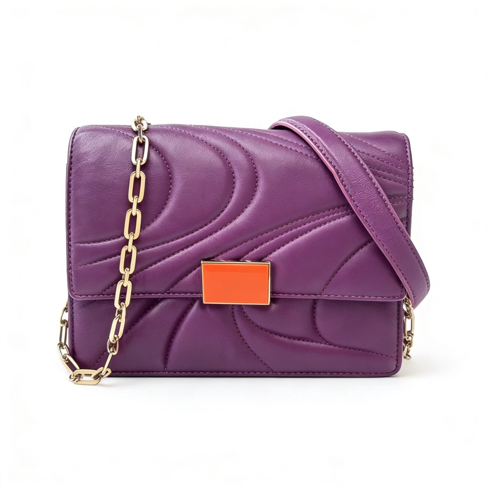 Emilio Pucci Purple Quilted Leather Shoulder Bag